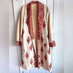 Cream Embroidered Robe
